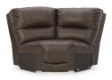 5 Seater Modular Leather Recliner Lounge with a Console and Three Electric Recliners - Seaford